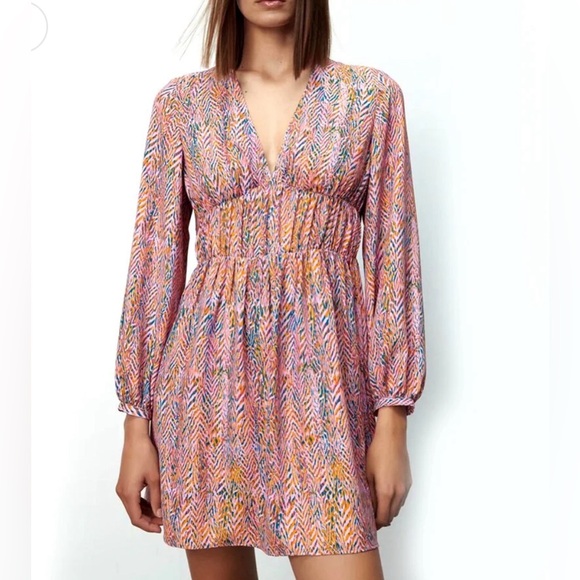 ZARA | Multicolored Long Sleeve Dress - Picture 1 of 2